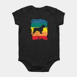 Field Spaniel Distressed Vintage Retro Silhouette Baby Bodysuit